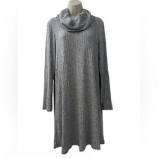 ALYX Dress Women’s Medium Gray Ribbed Cowl Neck Sweater Dress Long Sleeve