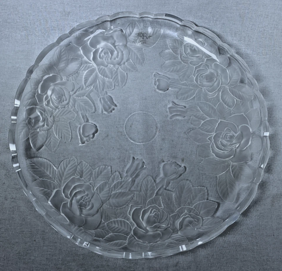 Plato redondo Studio Nova Winter Rose cristal esmerilado 14" WY051/001 Foto 3 de 4