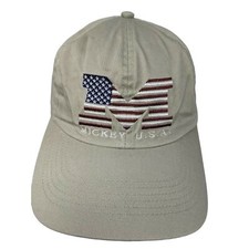 Walt Disney World Mickey USA Hat Patriotic Dad Cap Slideback Adjustable Beige