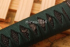 Genuine Rayskin Tsuka Dark Green Synthetic Silk Ito For Japanese Samurai Katana