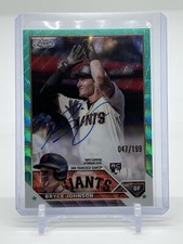 2023 Topps Chrome Baseball Bryce Johnson Aqua Wave Refractor Auto Rookie RC /199