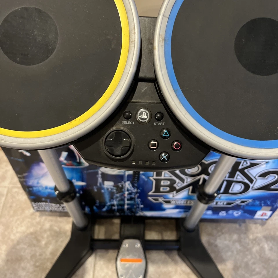 DEFECTIVE PlayStation 2 3 Rock Band 2 conjunto de bateria pacote bateria sem fio Se G3D - Imagem 2 de 4