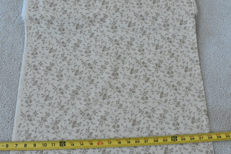 By 1/2 Yd, Brown Floral on Tan Quilt Cotton, Moda/"Muslin Mates", B1468 - Image 3 of 4