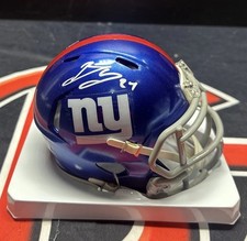 Brandon Jacobs Autographed New York Giants Signed Mini Helmet Beckett BAS COA