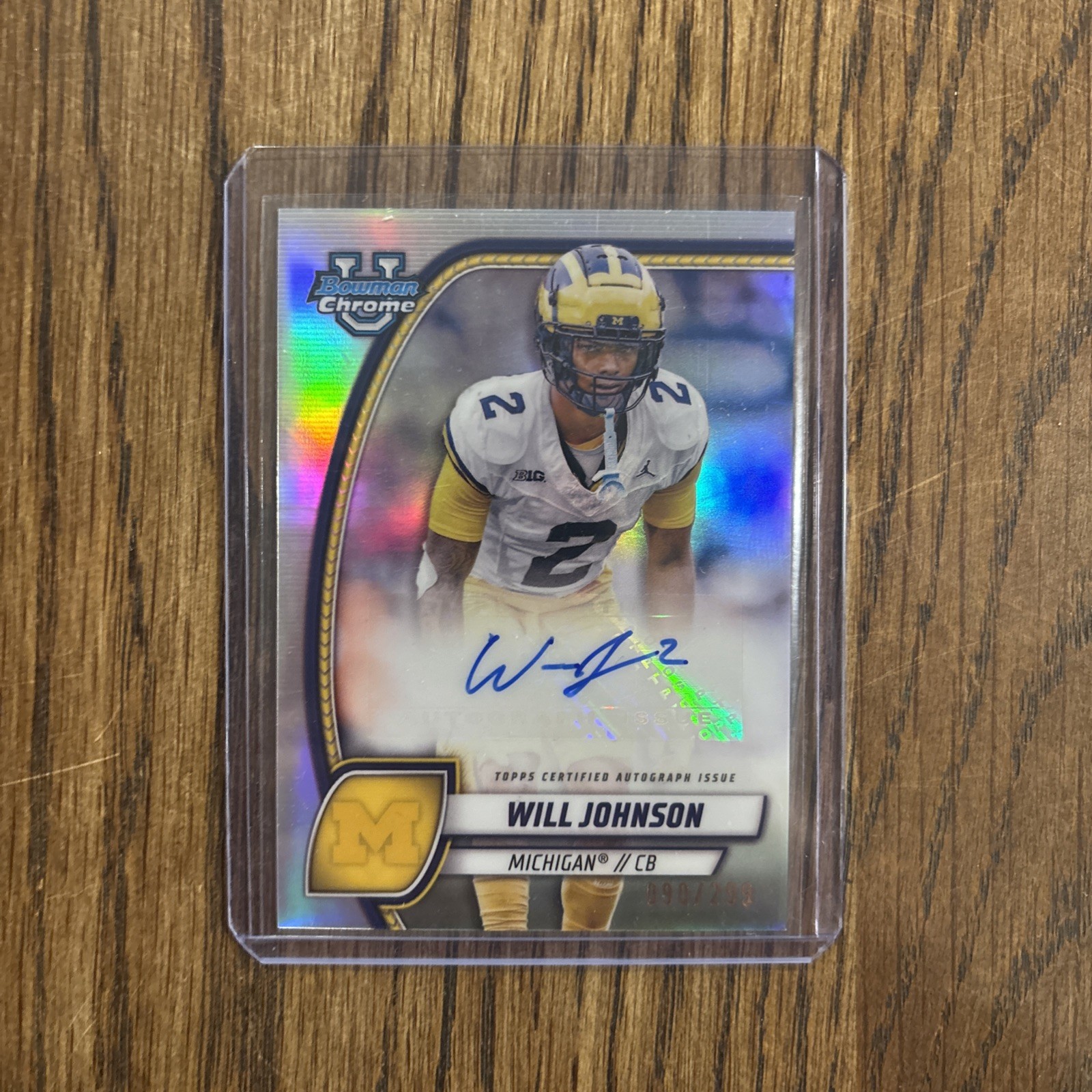 2024 Bowman University Chrome Will Johnson Refractor Auto /299. No. PA-WJO