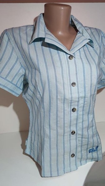 Women Jack Wolfskin Shirt Blue Cotton 38 / M / 46