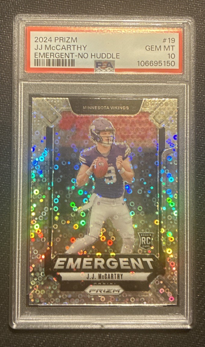 JJ McCarthy Panini Prizm Emergent #19 No Huddle