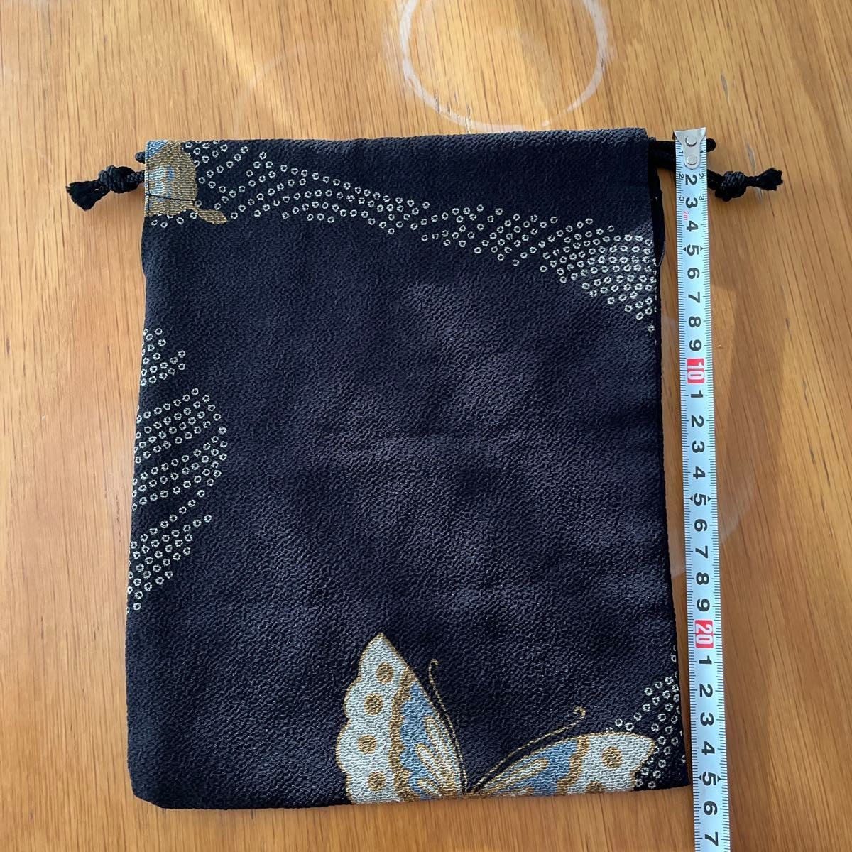 Japanese Pattern Drawstring Bag, Pique Shibori, F… - image 8