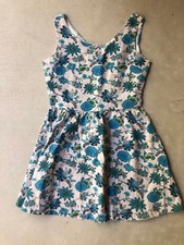 Ecolife Linen/Cotton Sleeveless A-line Dress Floral Print Size Small