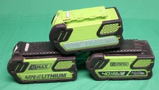 3 Greenworks G-MAX 40V Lithium Battery NOT WORKING FOR PARTS ONLY