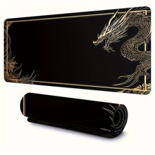 40 90cm Large Black Golden Dragon Gaming Mouse Pad - Non-Slip Rubber Base, Erg