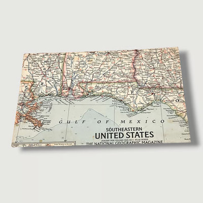 Southeastern United States National Geographic 1958 Vintage Map X
