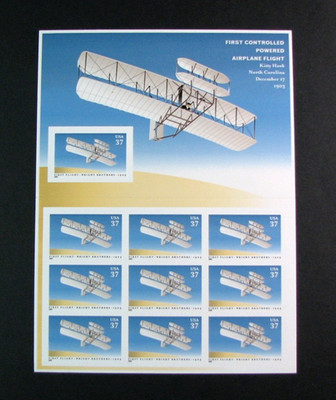 US Stamp Sheet Scott# 3783 First Flight of Wright Brothers  2003 MNH H343