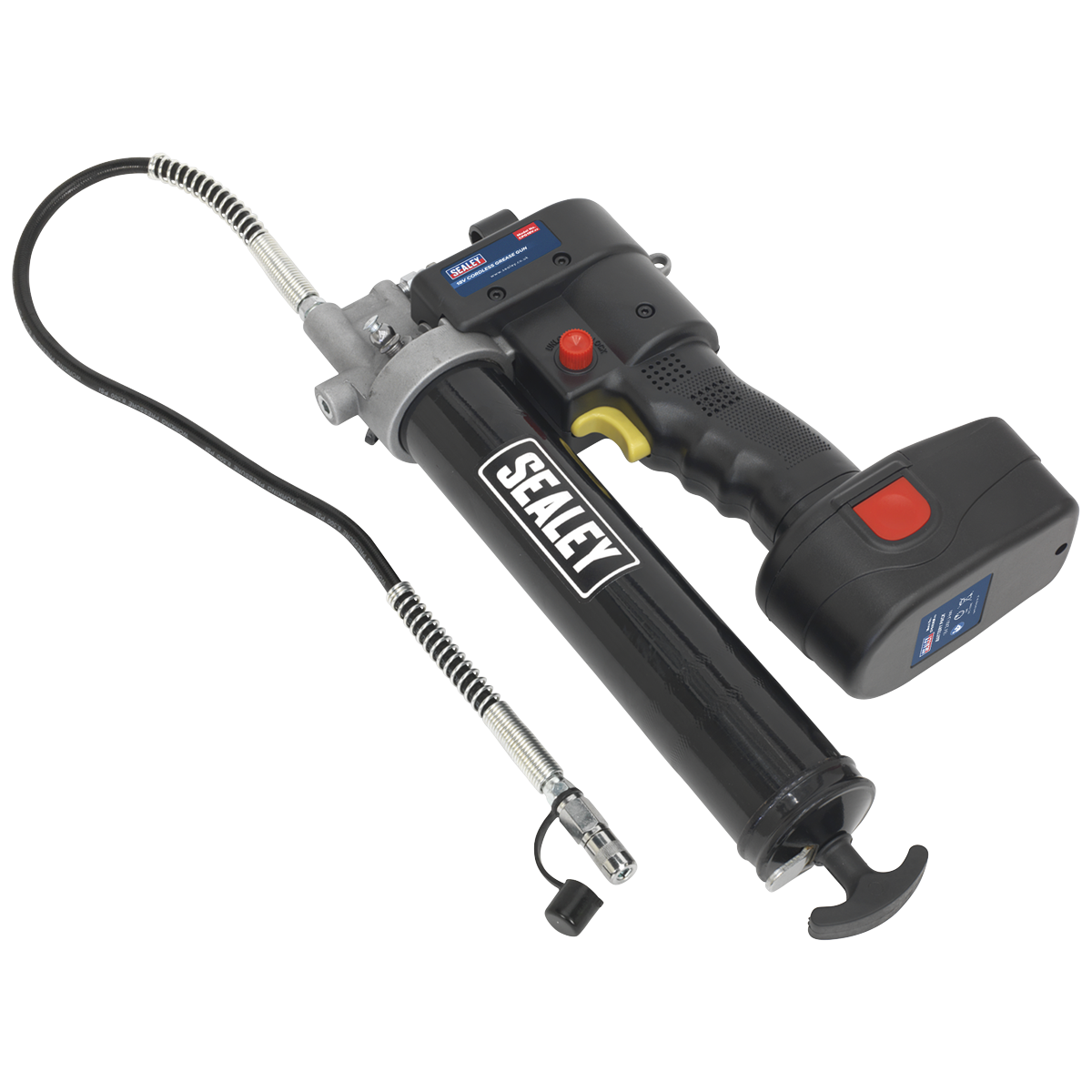 Sealey CPG18V 18v Cordless Grease Gun 1 x 1.7ah Li-ion Battery Charger Case - Image 8