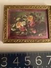 VINTAGE/Antique Miniature pictures: Ornate metal framed floral, 2 original photo — photo 2