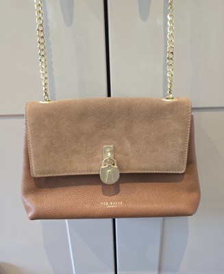 Ted Baker Helena Leather And Suede Foldover Padlock Bag UK
