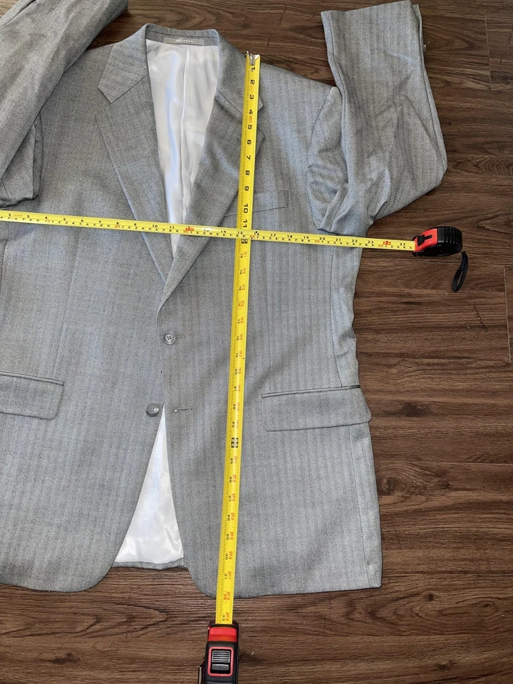 Abrigo deportivo Hickey Freeman para hombre 42 regular gris espiga lana seda EE. UU. Foto 3 de 4