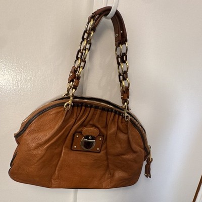 Marc Jacobs Brown Shoulder Bag Zip Top Chain Strap Lined Inner Pockets