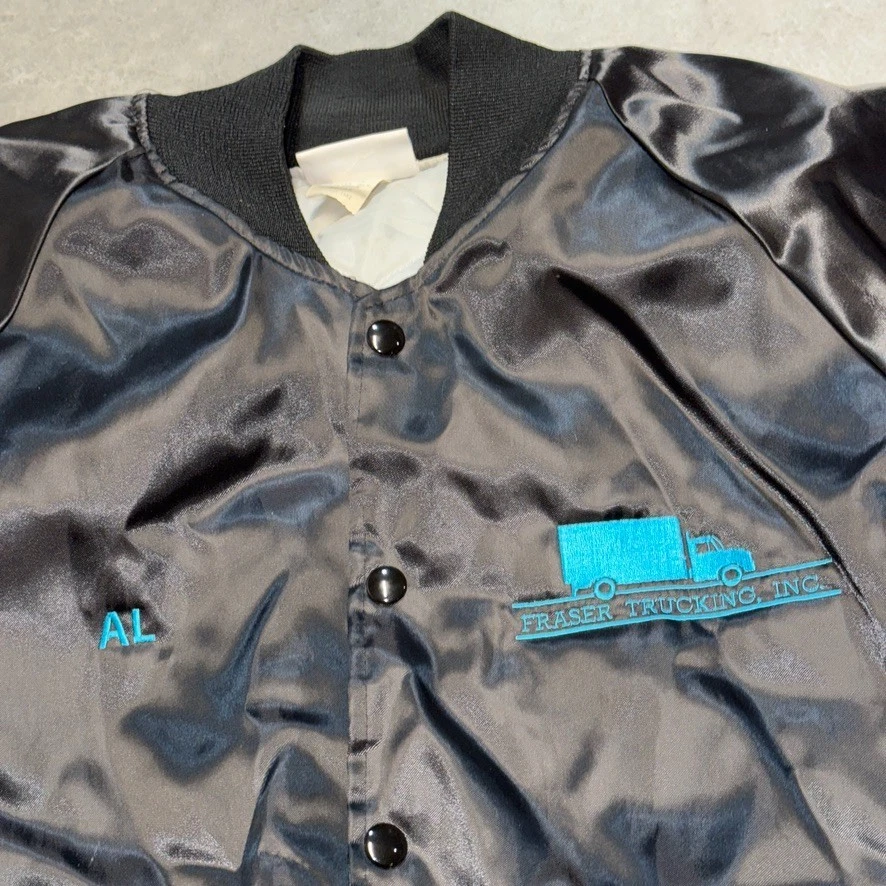 Vintage Hartwell Sports Satin Jacket XL Fraser Trucking USA Made - Image 2 of 4