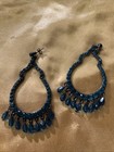 dark teal green stone ring earrings — photo 2
