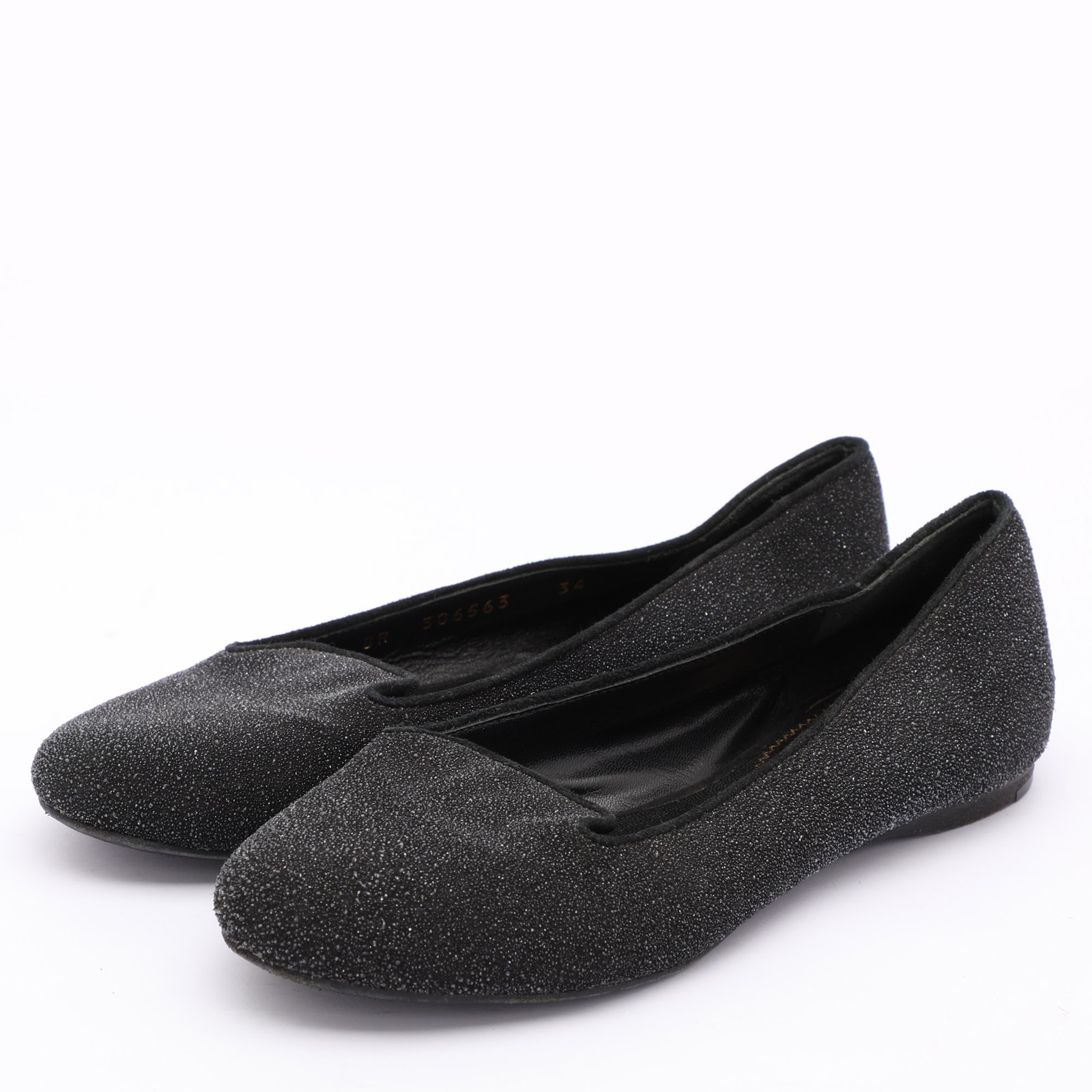 Pantofole da fumo Yves Saint Laurent nere glitter taglia 34