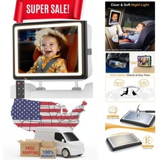 Baby Car Mirror with Light - Remote Control, 360 Adjustable, Shatter Resista...