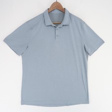 Lululemon Evolution Polo Shirt Mens XL Blue Short Sleeve Breathable Performance