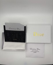 Black Christian Dior Oblique Jacquard Card Ho...