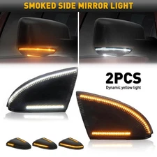 For 09-22 Dodge Smoked RAM Dual Color LED Side Mirror Puddle Light Signal Lamps