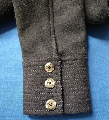 Free People Women's Coat Viscoe Wool Jacket Sz S Cropped Military Black Boho - Picture 3 of 10