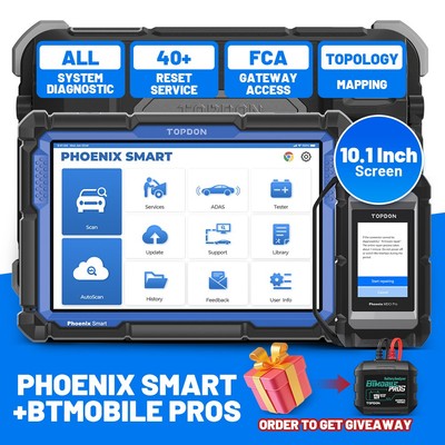 2025 TOPDON Phoenix Smart Vehicle Car Computer Diagnostic Tablet ECU KEY Coding