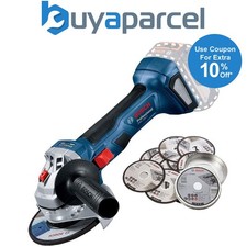 Bosch GWS 18V-7 125 18v 125mm 5" Brushless Angle Grinder Bare + 10 Inox Discs