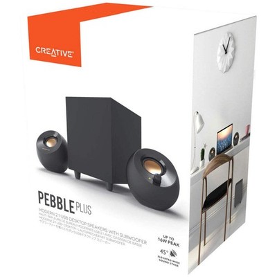 Creative Pebble Plus Modern 2.1 USB Desktop Speakers with Subwoofer