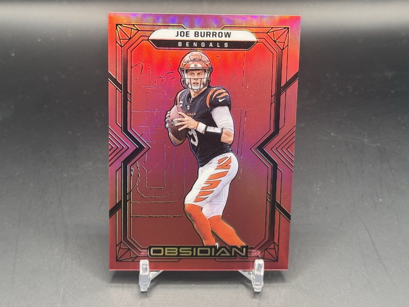 2022 Panini Obsidian - Joe Burrow #19 Electric Etch Red Flood /29