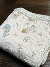 Vintage Precious Moments Infant Baby Toddler Quilt Blanket 34.5x36.5
