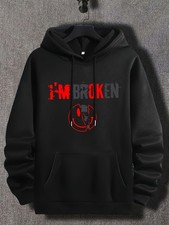 Men's' I'm Broken 'Hoodie -Bold Red Text Soft Hoodie, Suitable for Four Seasons  