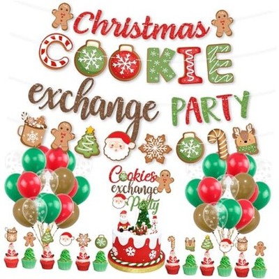 Christmas Gingerbread Baking Cookie Swap Party Decor, Christmas Cookie 