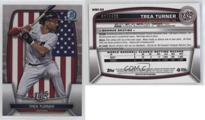 2023 Bowman Chrome WBC Flag Variations Refractor /499 Trea Turner #WBC-84