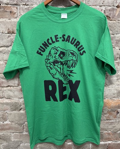 FUNCLE - SAURUS REX Green Short Sleeve Heavy Cotton T-Shirt Men's Size Large