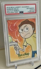 Morty Portal Gun Rick & Morty Artist Sketch 1/1 Card Art Cryptozoic PSA Graded 8