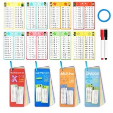 Math Flash Cards 0-12, 60PCS Times Table Flash Cards Chart, with Dry Erase Ma...