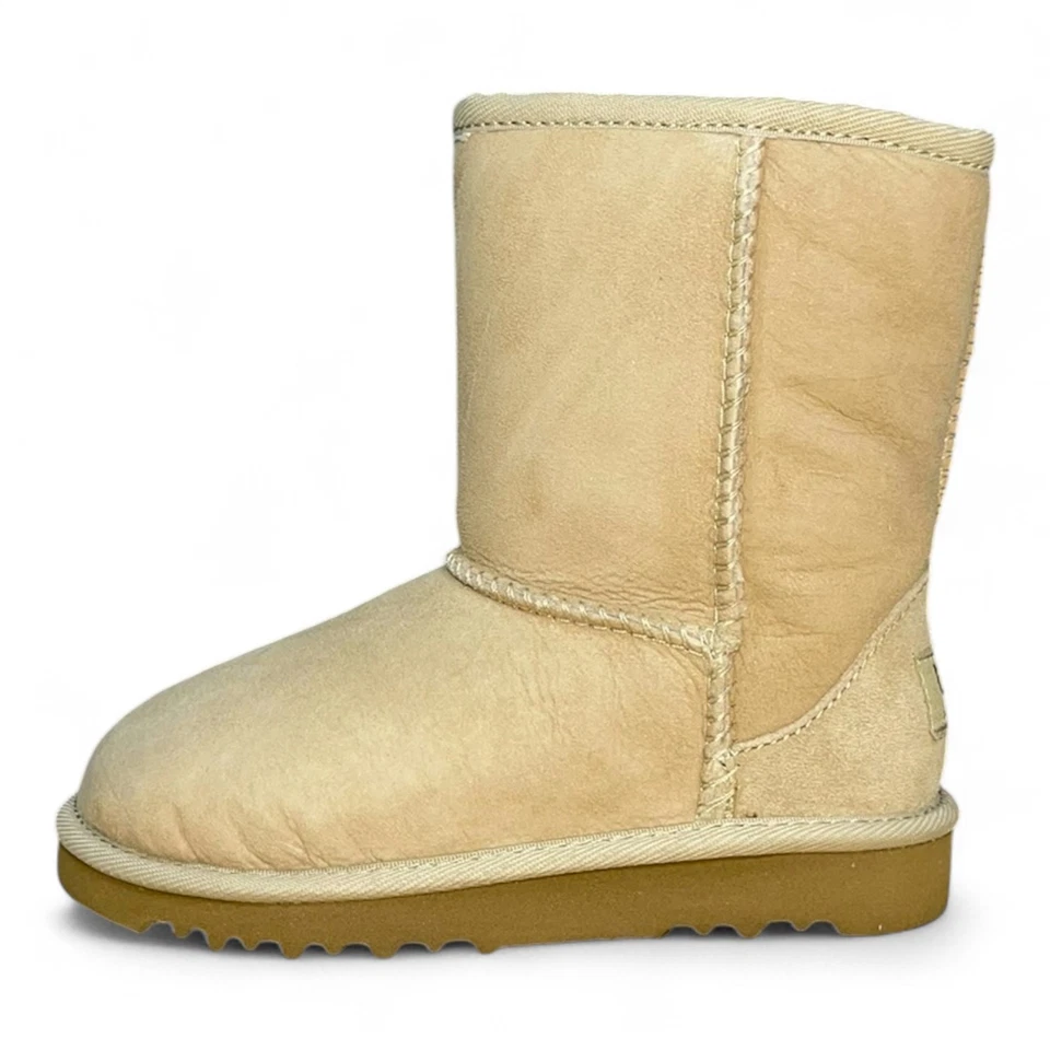 Toddler Ugg Classic Short Sheepskin Lined Winter Boots , Sand - Image 2 of 4
