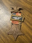 Antique GAR Civil War Veteran Medal Badge Grand Army Republic