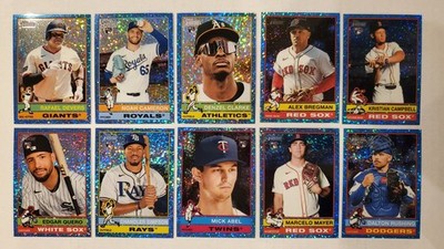 2025 Topps Heritage High Number - LIGHT BLUE SPARKLE CHROME REFRACTORS - U Pick