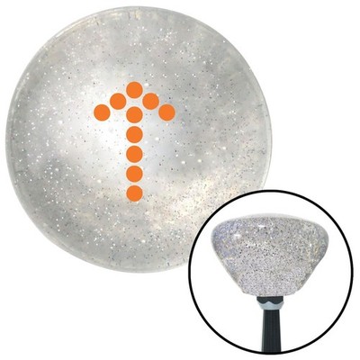Orange Dotted Directional Arrow Up Clear Retro Metal Flake Shift Knob M16x1.5