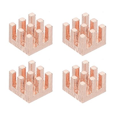 4 Pcs Copper Heatsink 7x7x5mm, Heat Sink Cooler Radiator for Raspberry Pi