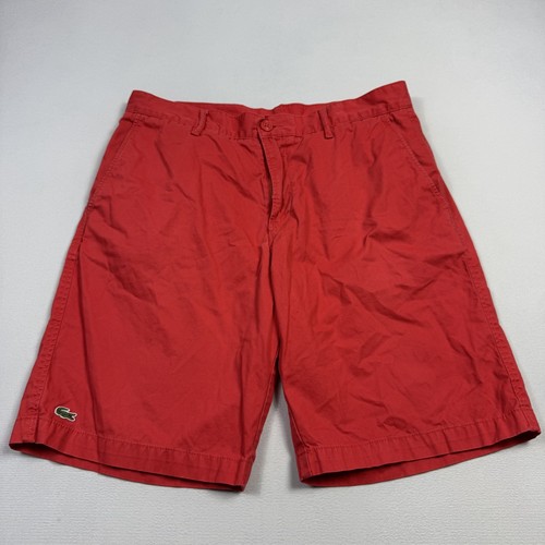 Lacoste Chino Shorts Cotton Twill Classic Fit 9 Red Men s Size 33 FR lacoste-chino-shorts-cotton-twill-classic-fit-9-red-men-s-size-33-fr
