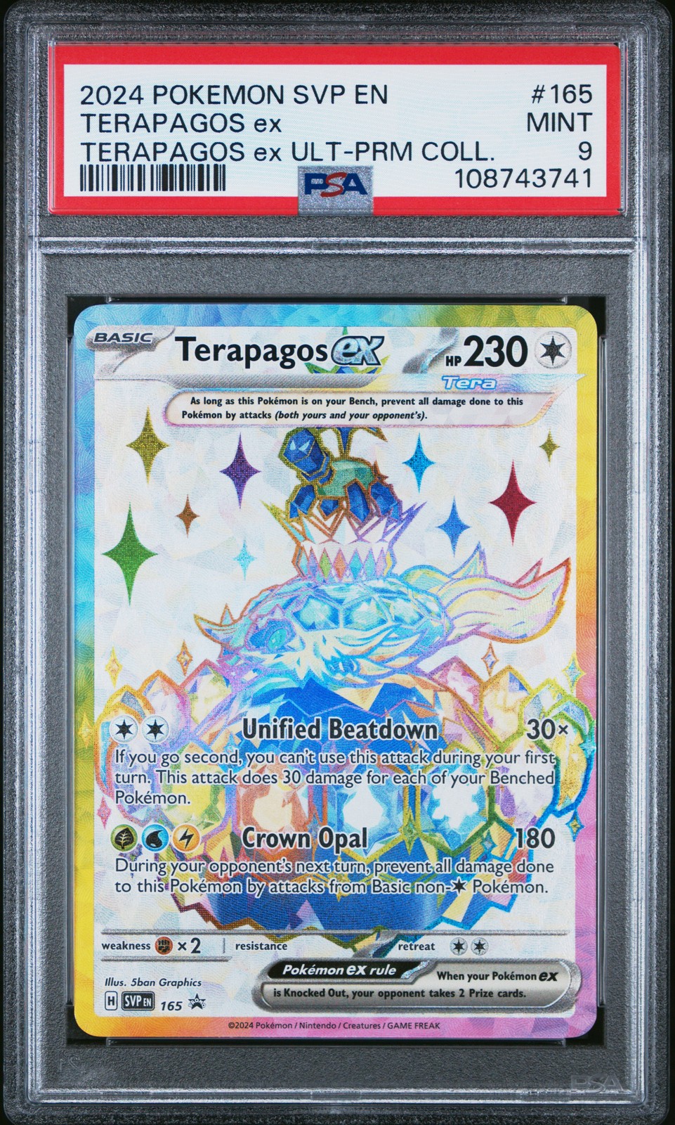 2024 POKEMON SVP EN-SV BLACK STAR PROMO #165 TERAPAGOS EX PSA 9