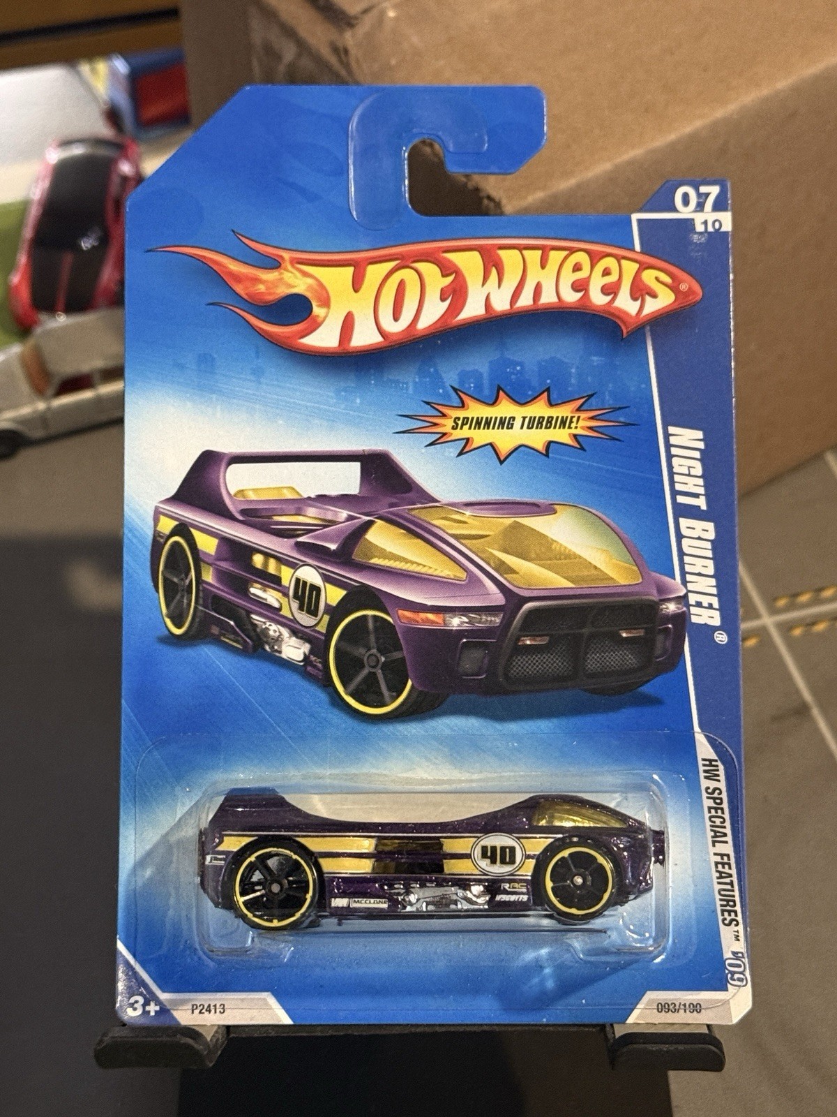 2009 Hot Wheels #93 HW Special Features 7/10 Night Burner Purple Variant OH5