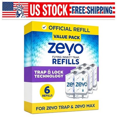 Zevo Flying Insect Trap Refill Cartridges -Easy to Use (6 Refill Cartridges)